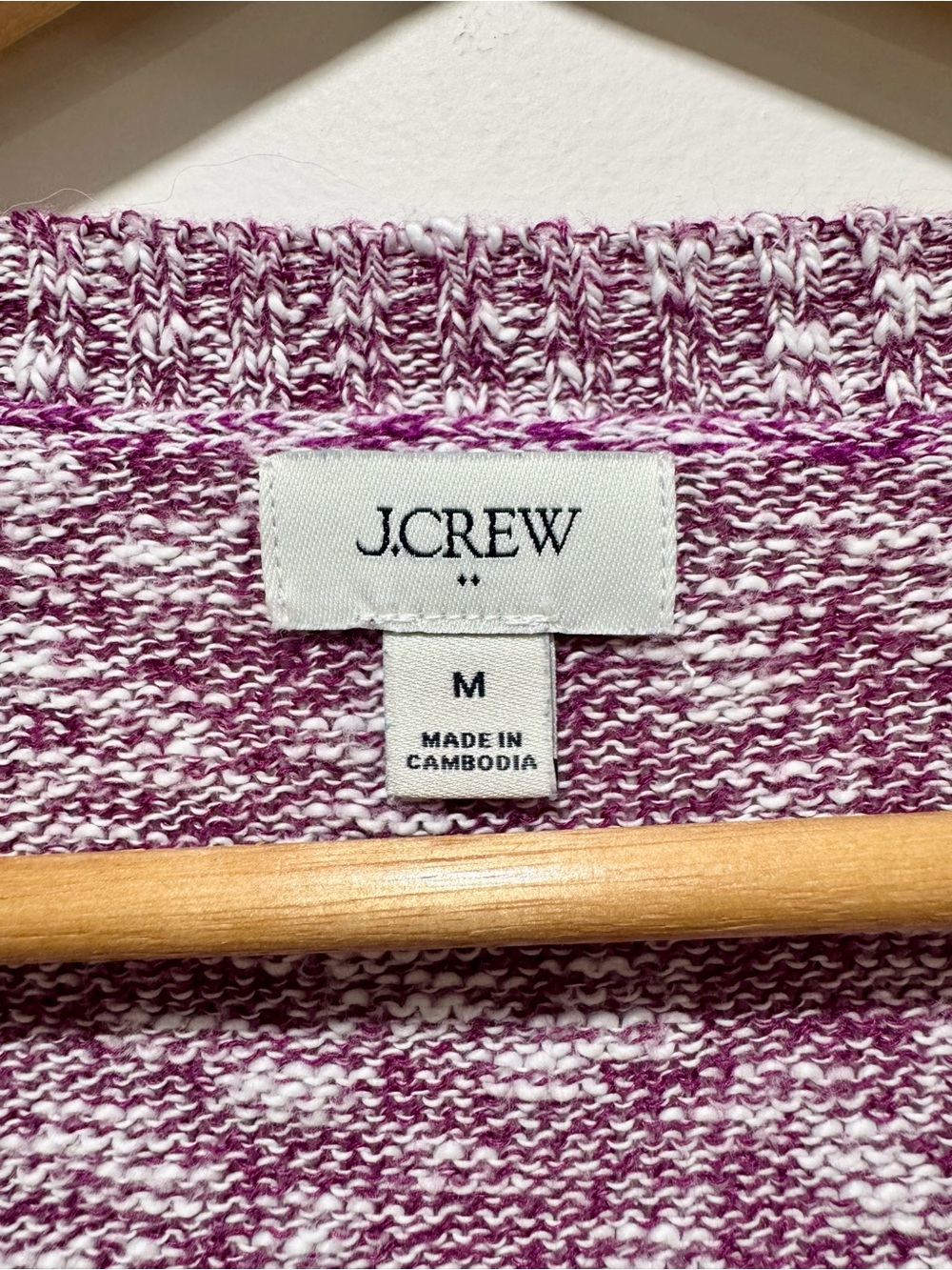 J.Crew Marled‎ Pink Purple Crewneck Beach Sweater Size M - Picture 3 of 4